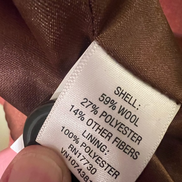 Merona women’s wool blend lined trench coat. M - Picture 3 of 4